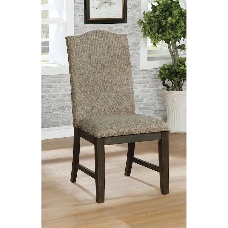 Ensemble de salle à manger 7 pièces en bois d'espresso transitionnel Ladonna de Furniture of America
