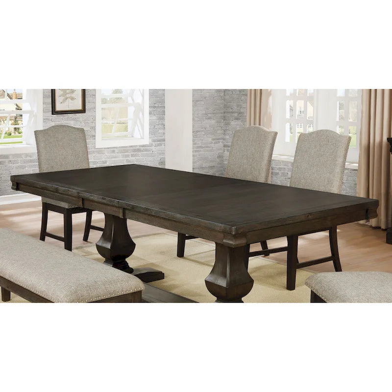 Ensemble de salle à manger 7 pièces en bois d'espresso transitionnel Ladonna de Furniture of America