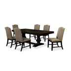 Ensemble de salle à manger 7 pièces en bois d'espresso transitionnel Ladonna de Furniture of America
