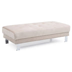 Pouf ottoman Derek en velours surdimensionné