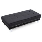 Pouf ottoman Derek en velours surdimensionné