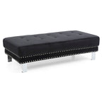Pouf ottoman Derek en velours surdimensionné
