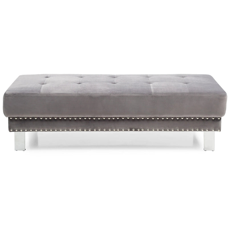 Pouf ottoman Derek en velours surdimensionné