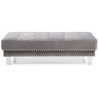 Pouf ottoman Derek en velours surdimensionné