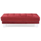 Pouf ottoman Derek en velours surdimensionné