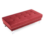 Pouf ottoman Derek en velours surdimensionné