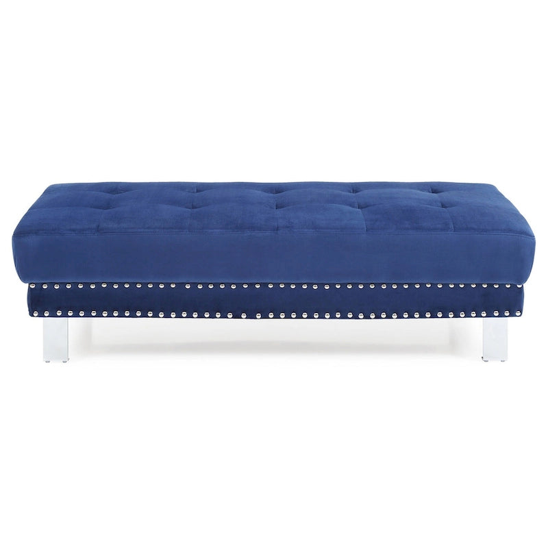 Pouf ottoman Derek en velours surdimensionné