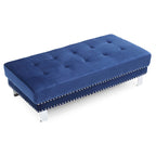Pouf ottoman Derek en velours surdimensionné