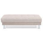 Pouf ottoman Derek en velours surdimensionné
