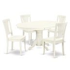 East West Furniture Ensemble de meubles de salle à manger - une table de cuisine ovale et des chaises de salle à manger en bois, blanc lin (option de pièces)