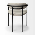 Chaise de salle à manger Parker avec assise en tissu beige et structure en métal gris fusil – 21.5L x 21.1P x 28.7H