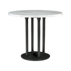 Table haute circulaire Centiar blanc/noir