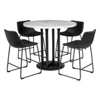 Table haute circulaire Centiar blanc/noir