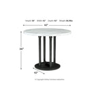 Table haute circulaire Centiar blanc/noir
