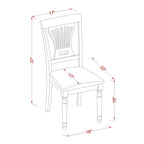 East West Furniture Chaises de cuisine et de salle à manger Plainville - Chaises en bois massif, lot de 2, Buttermilk et Cerise (Option de siège)