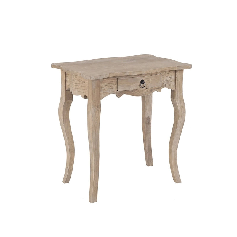 Table d'appoint inachevée en bois de Mindi avec tiroir East at Main - 26 x 18 x 26
