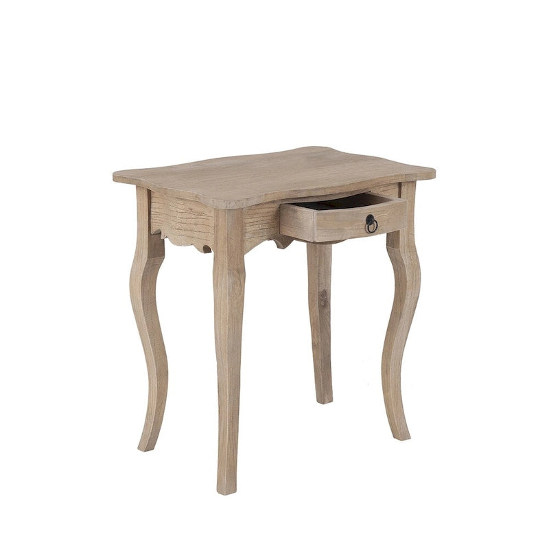 Table d'appoint inachevée en bois de Mindi avec tiroir East at Main - 26 x 18 x 26