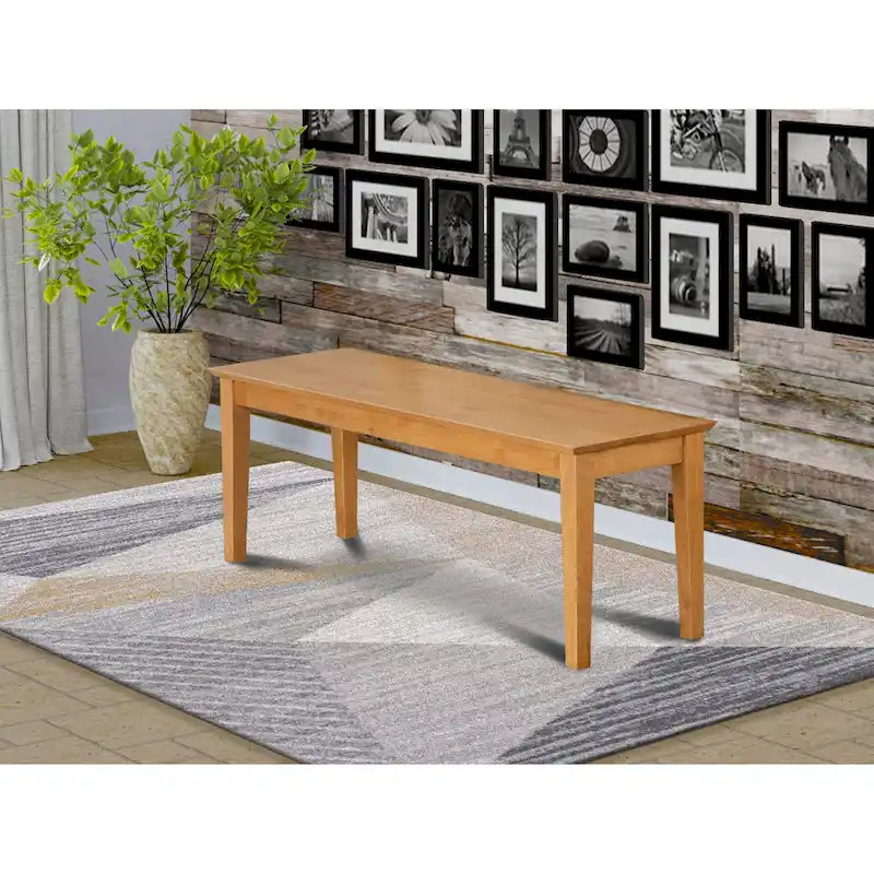 Banc de salle à manger East West Furniture Capri avec assise en bois, 51x15x18 pouces, (Options de finition)