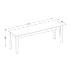 Banc de salle à manger East West Furniture Capri avec assise en bois, 51x15x18 pouces, (Options de finition)