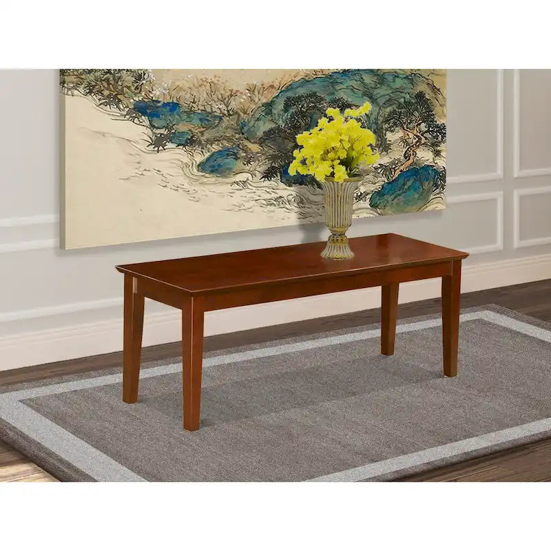 Banc de salle à manger East West Furniture Capri avec assise en bois, 51x15x18 pouces, (Options de finition)