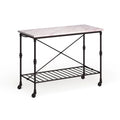 Îlot de cuisine roulant en faux marbre noir SEI Furniture