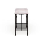 Îlot de cuisine roulant en faux marbre noir SEI Furniture