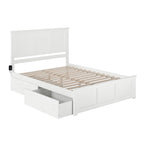 Lit plateforme Madison White Queen avec 2 tiroirs