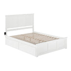 Lit plateforme Madison White Queen avec 2 tiroirs