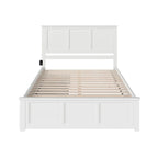 Lit plateforme Madison White Queen avec 2 tiroirs