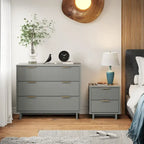 Ensemble commode et table de chevet 2 pièces Granville en bois massif moderne