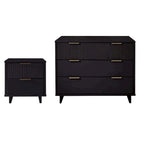 Ensemble commode et table de chevet 2 pièces Granville en bois massif moderne