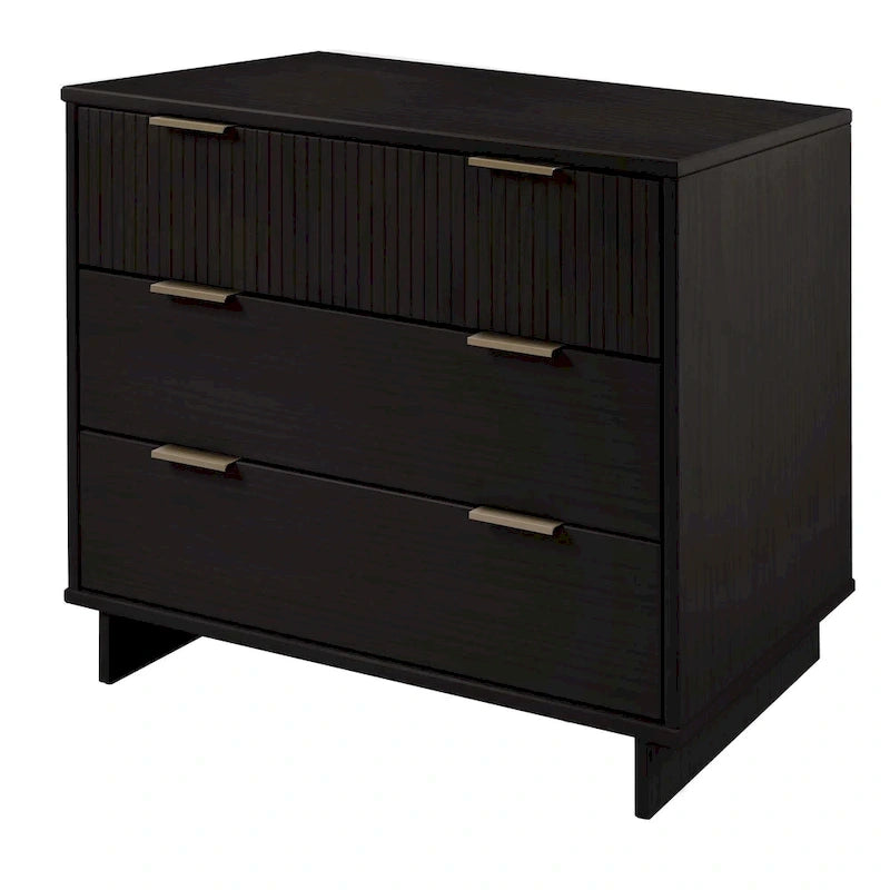Ensemble commode et table de chevet 2 pièces Granville en bois massif moderne