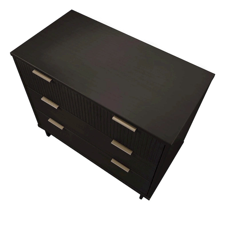 Ensemble commode et table de chevet 2 pièces Granville en bois massif moderne