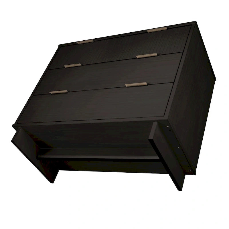 Ensemble commode et table de chevet 2 pièces Granville en bois massif moderne