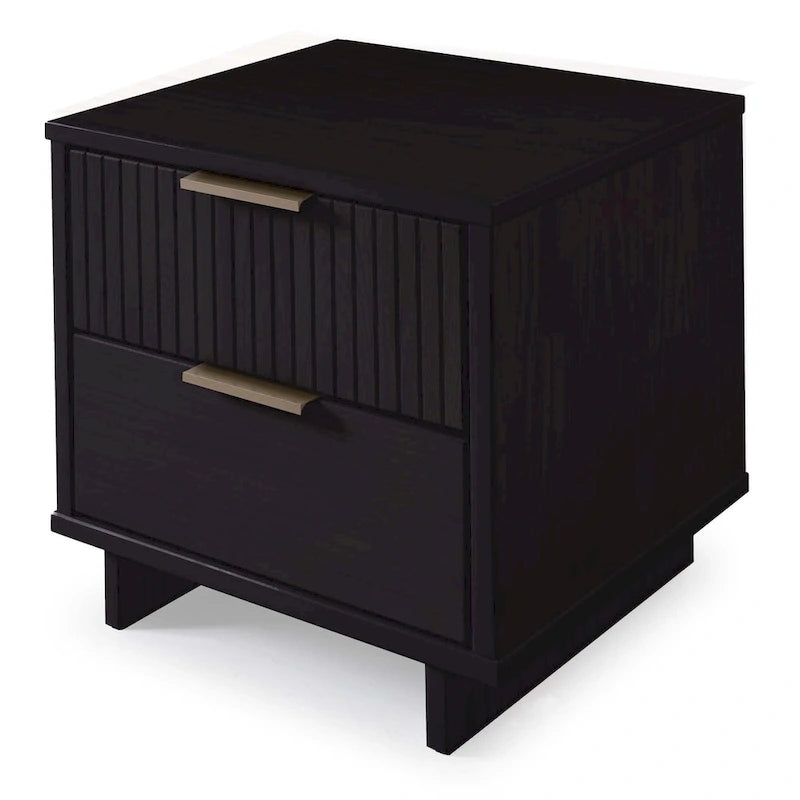 Ensemble commode et table de chevet 2 pièces Granville en bois massif moderne