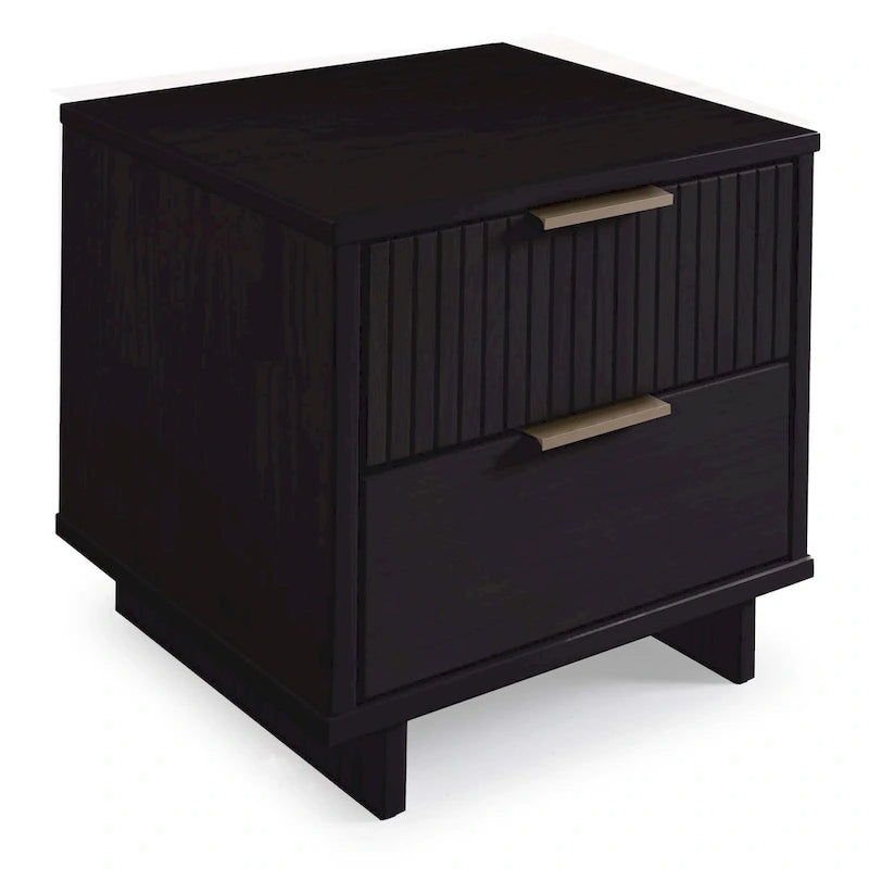 Ensemble commode et table de chevet 2 pièces Granville en bois massif moderne