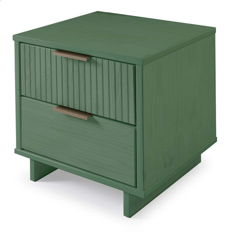 Ensemble commode et table de chevet 2 pièces Granville en bois massif moderne