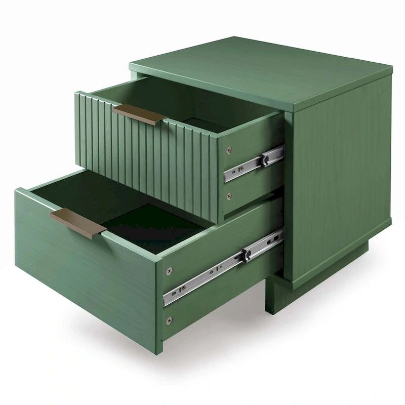 Ensemble commode et table de chevet 2 pièces Granville en bois massif moderne