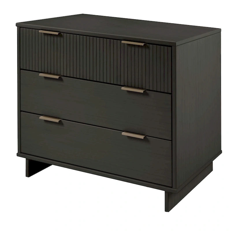 Ensemble commode et table de chevet 2 pièces Granville en bois massif moderne
