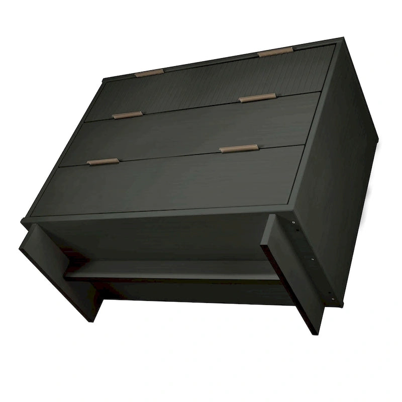 Ensemble commode et table de chevet 2 pièces Granville en bois massif moderne
