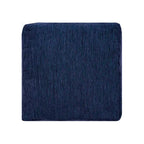 Pouf Sevita en mélange de polyester, motifs damassés traditionnels, marine/moutarde