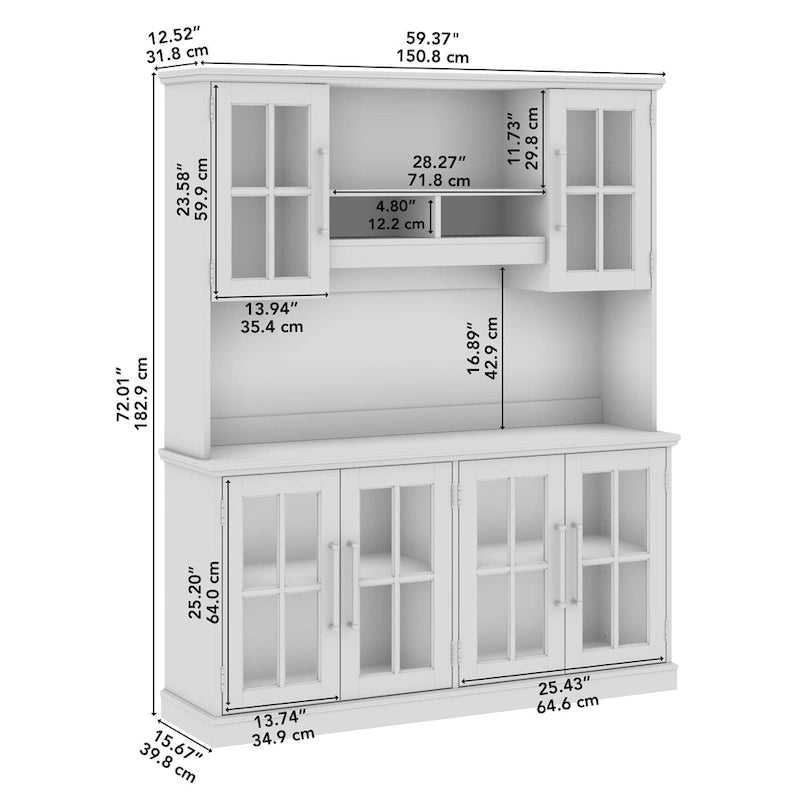 Buffet vaisselier 60W avec huche par
