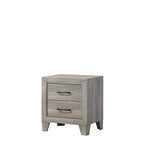 Ensemble de chambre à coucher rustique plateforme 6 pièces gris Jan