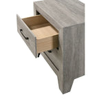 Ensemble de chambre à coucher rustique plateforme 6 pièces gris Jan