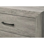 Ensemble de chambre à coucher rustique plateforme 6 pièces gris Jan