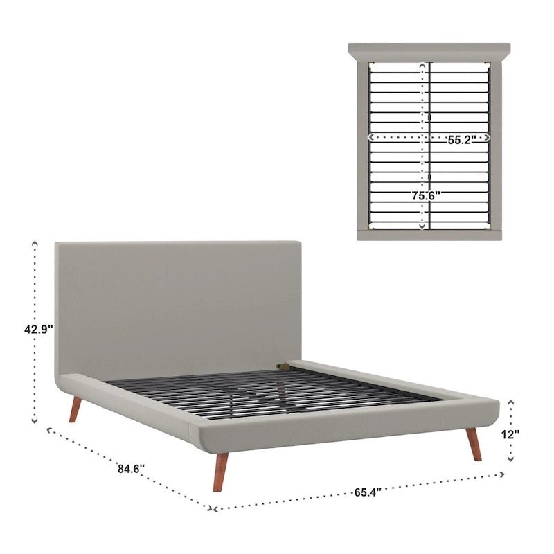 Lit plateforme tapissé Laurencia Mid-Century par iNSPIRE Q Modern