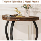 Table d'appoint demi-ronde, table d'appoint demi-lune en bois à 2 niveaux petite table d'appoint semi-circulaire