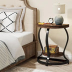 Table d'appoint demi-ronde, table d'appoint demi-lune en bois à 2 niveaux petite table d'appoint semi-circulaire