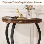 Table d'appoint demi-ronde, table d'appoint demi-lune en bois à 2 niveaux petite table d'appoint semi-circulaire