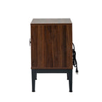 Table de chevet moderne 25 po de haut à 2 tiroirs avec station de recharge et pieds réglables (lot de 2) par HULALA HOME